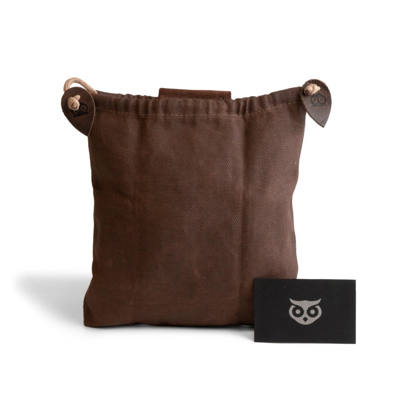 Hide & Drink, Foraging Pouch (Collapsible) for Hiking, Treasures & Seashells Bag, Easy Looping Around Belts, Grocery Storage, Waxed Canvas, Handmade, Honey Bourbonn - Image 5